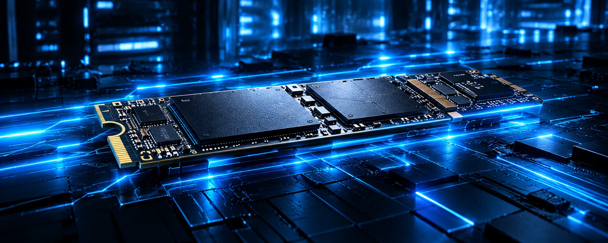 Close-up render of a Netac storage device